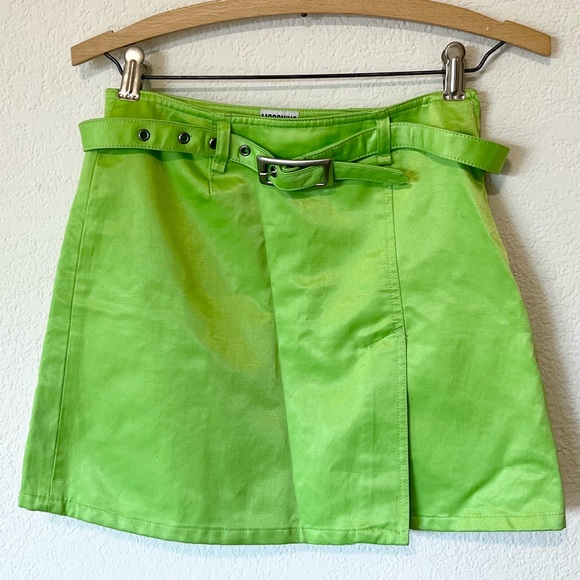Moschino Dresses & Skirts - Vintage moschino sexy green belted mini skirt